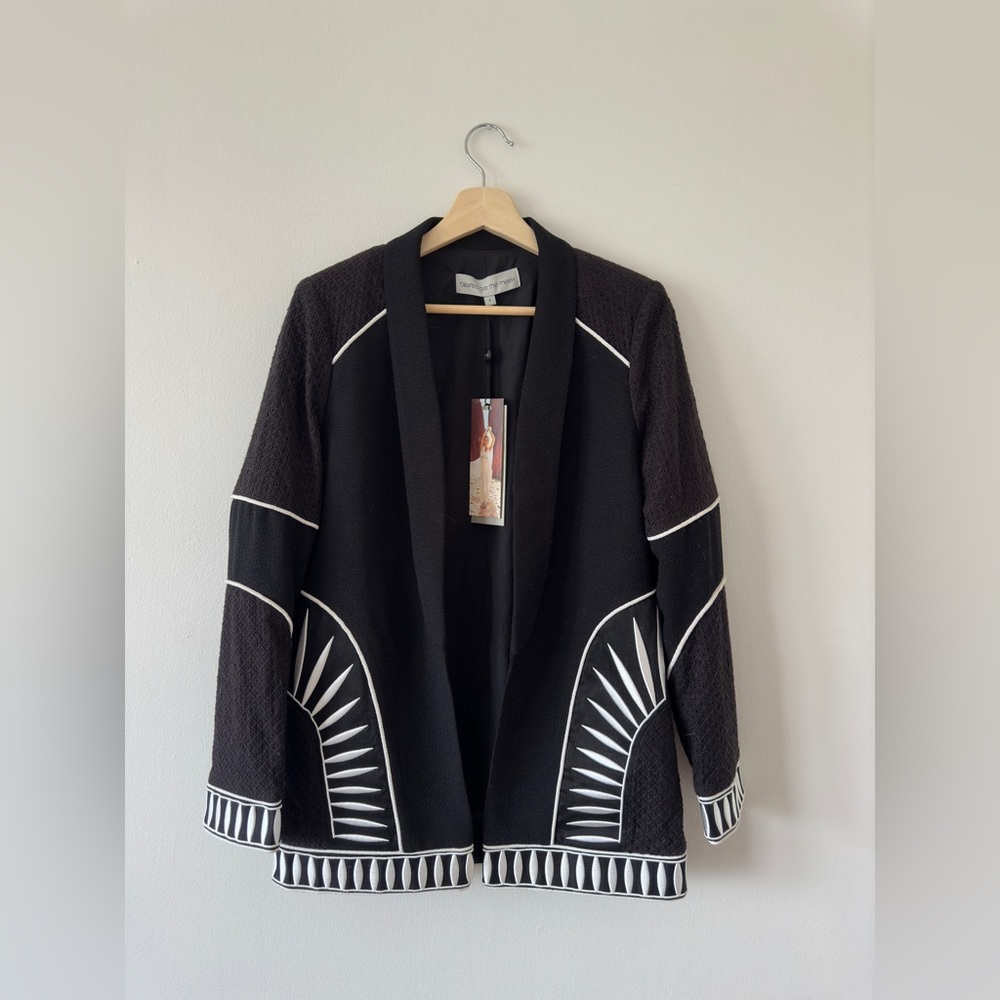 🖤🤍SOLD🤍🖤 Blessed are the Meek Contrast Embroidered Blazer